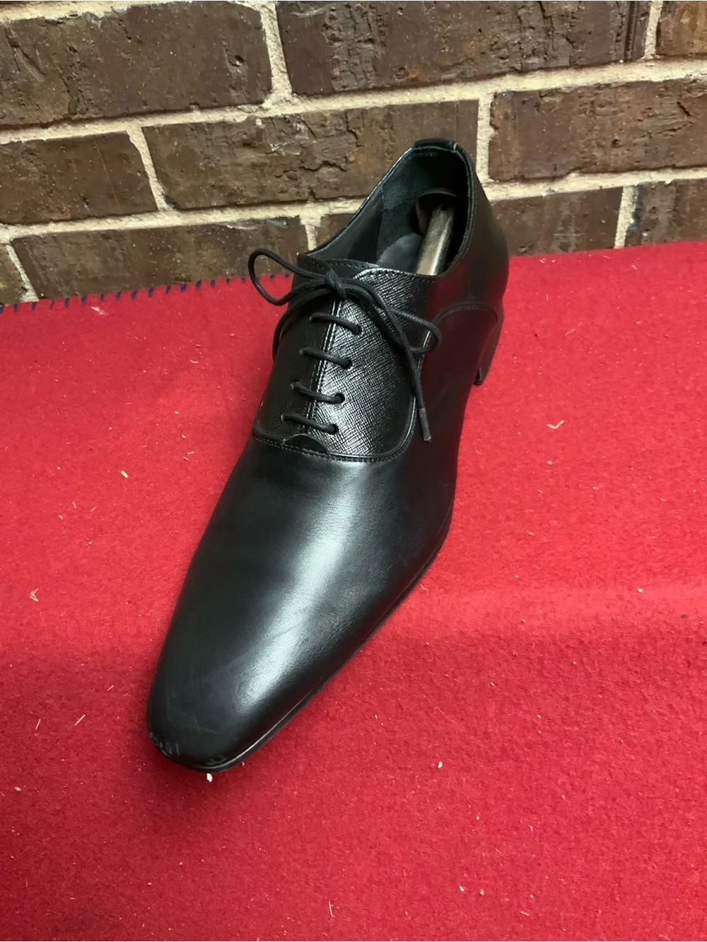 Men's Black Leather Lace-Up Oxford Derby